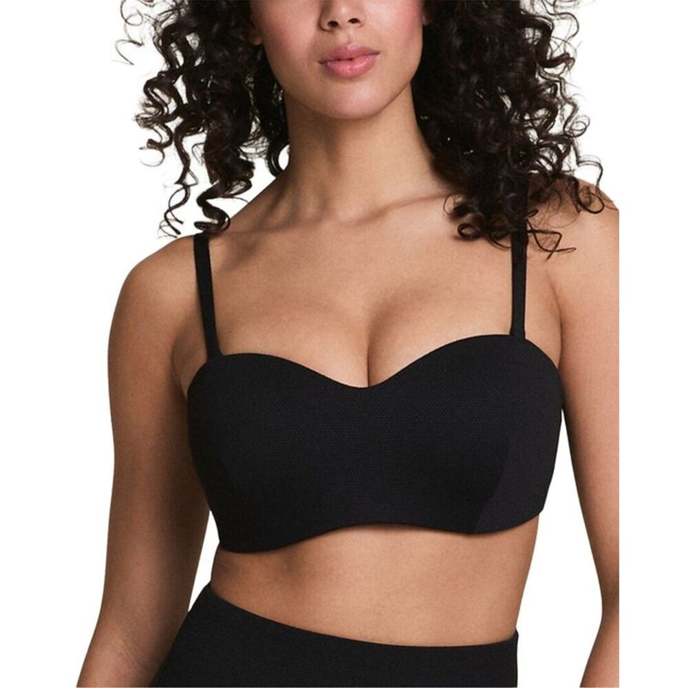 Spanx® Womens  Pique Bandeau Bikini Top, Black